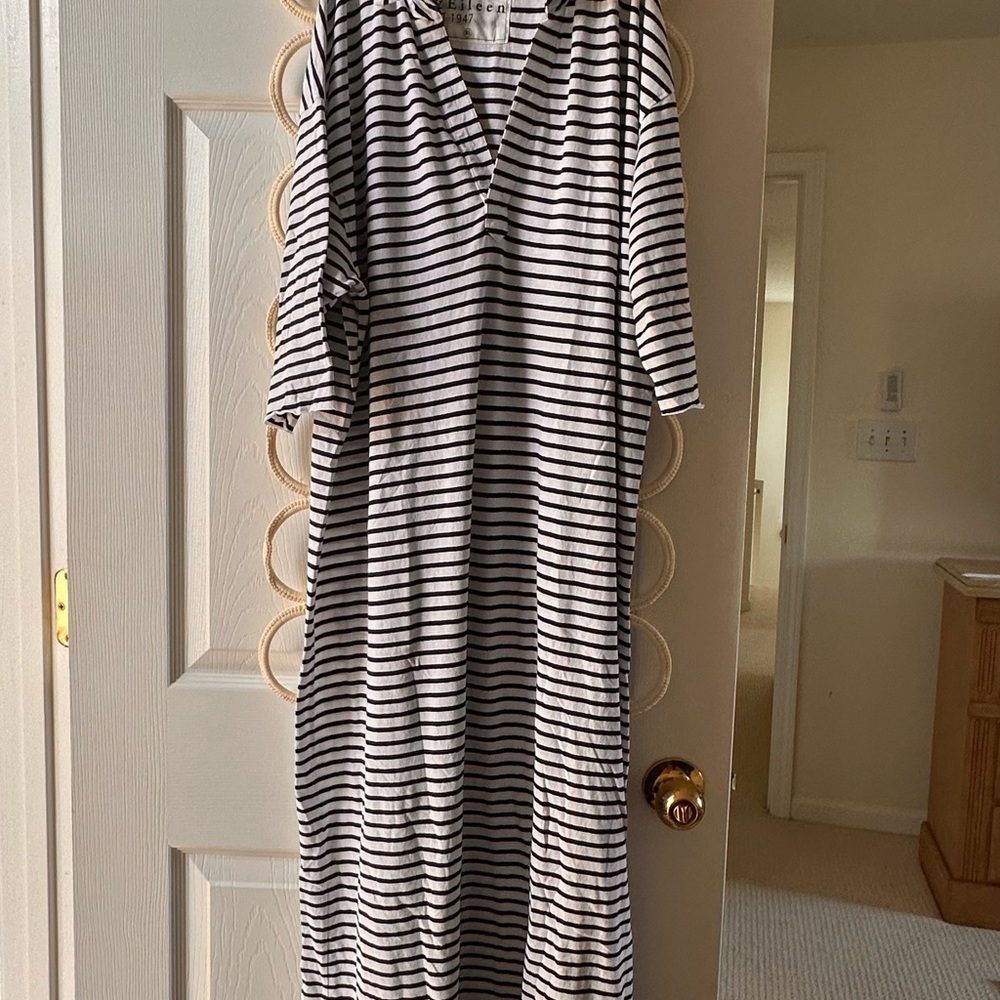 Frank and Eileen Striped Black and White Maxi Dress Emma - Size XL